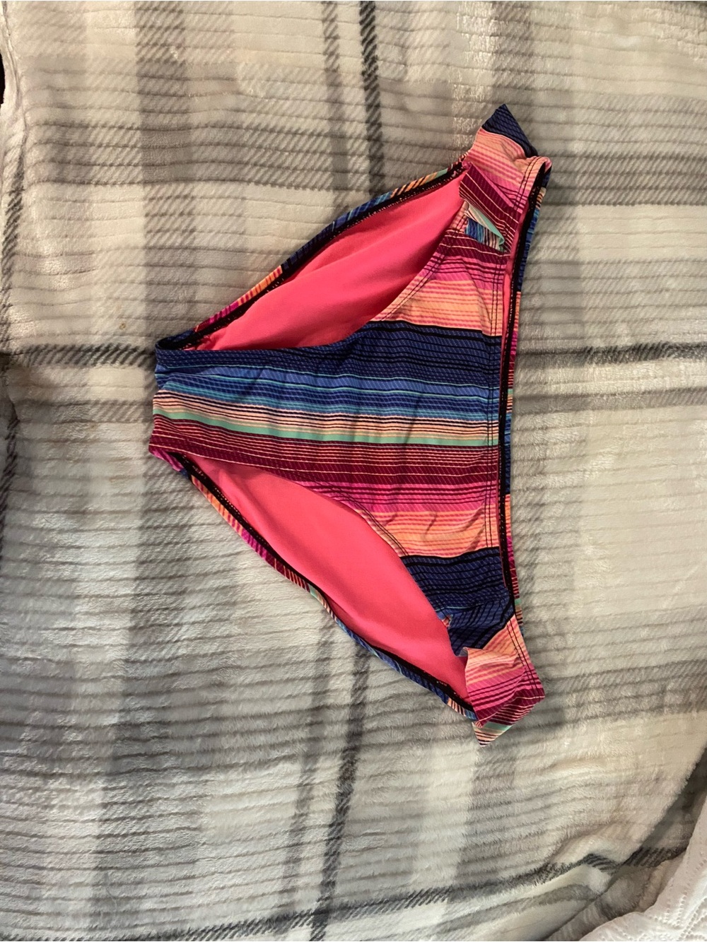 Striped Pink & Blue Bikini Bottom